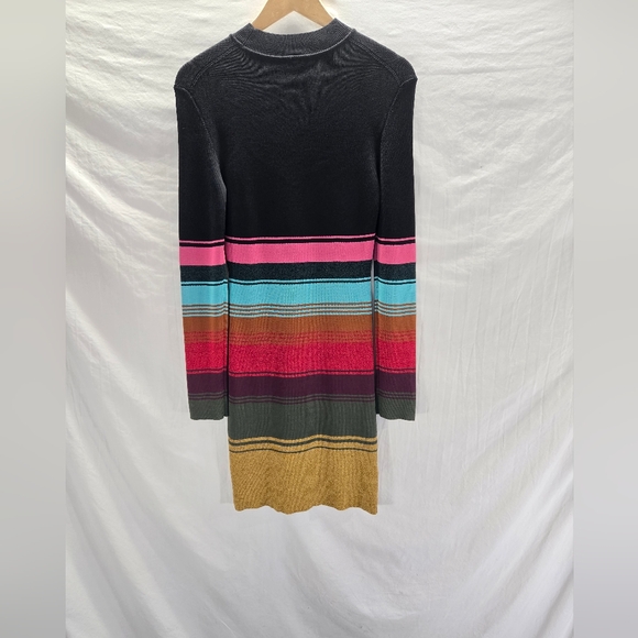 STAUD Women's XL Clara Stripe Cutout Ribbed Long Sleeve Sweater Dress - Picture 4 of 7